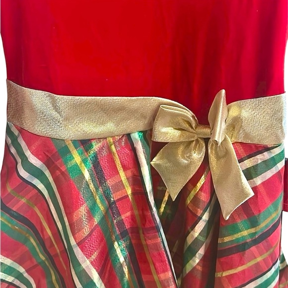 Bonnie Jean Holiday Christmas Red Plaid Dress Big Girls size 14 - Picture 6 of 7